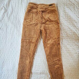 Burnt Orange Corduroy Cropped Pants